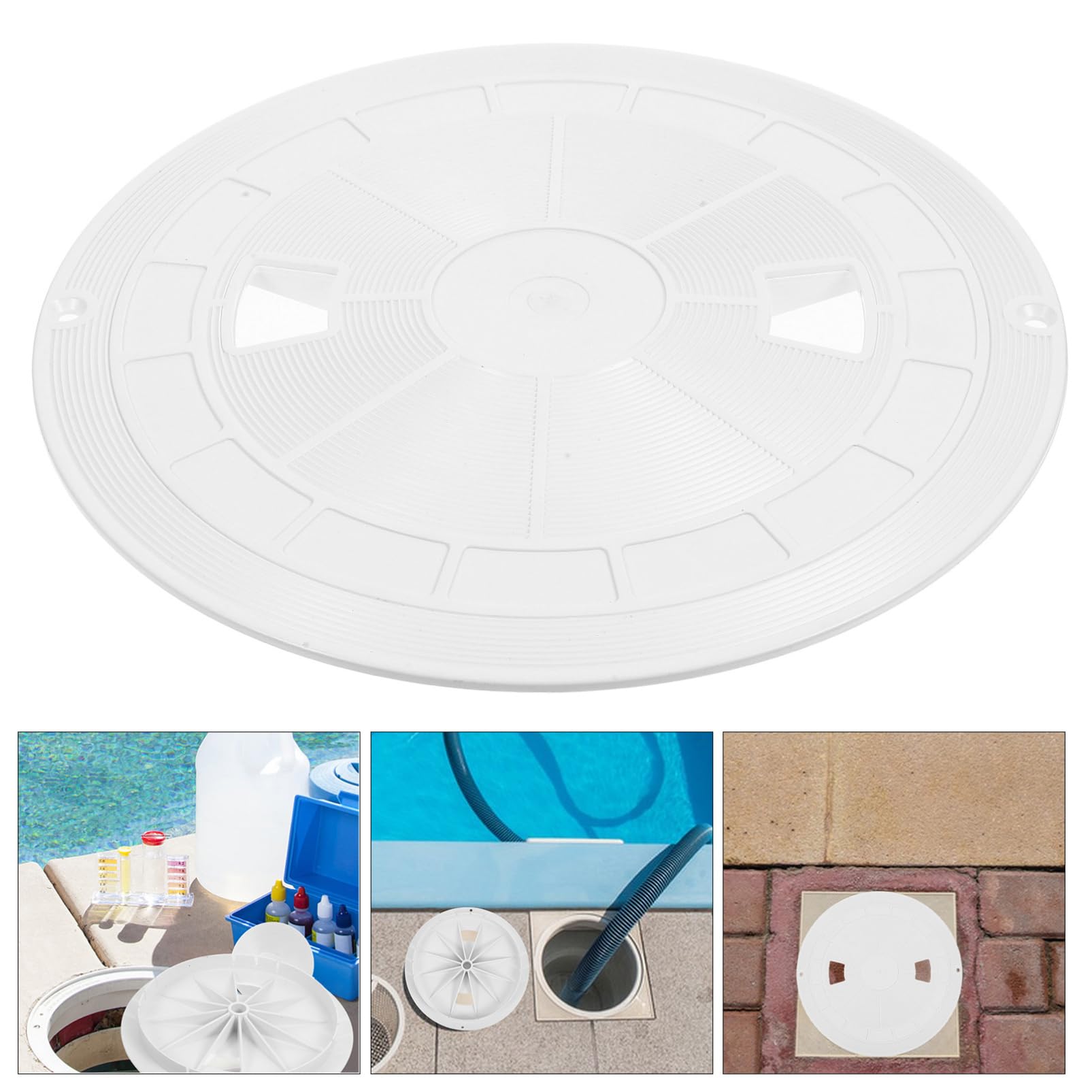 Abaodam Cubierta Redonda para Skimmer de Piscina de Abs Prevención de Residuos y Amplia Compatibilidad para Repuesto Exterior E Interior