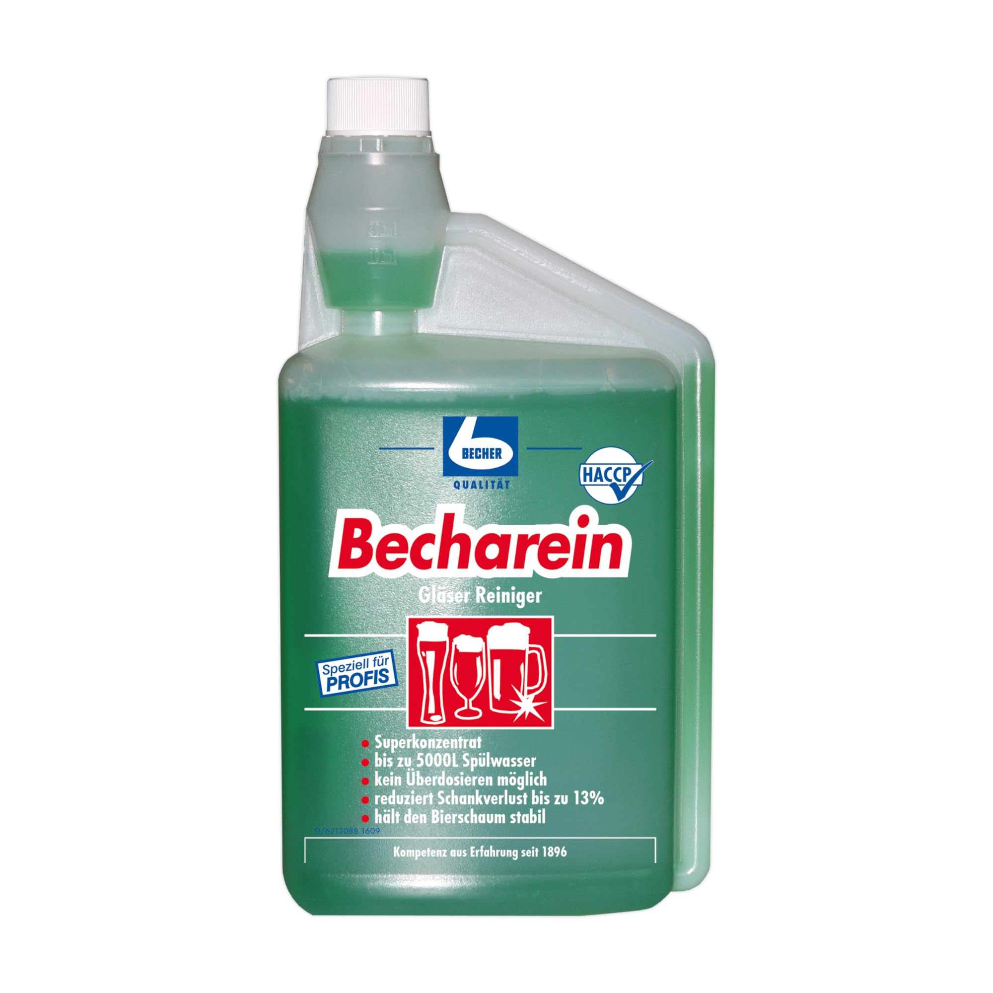 4 x Becharein Dr. vaso vidrio limpiador de medicióBotella de 1 litro de cámara