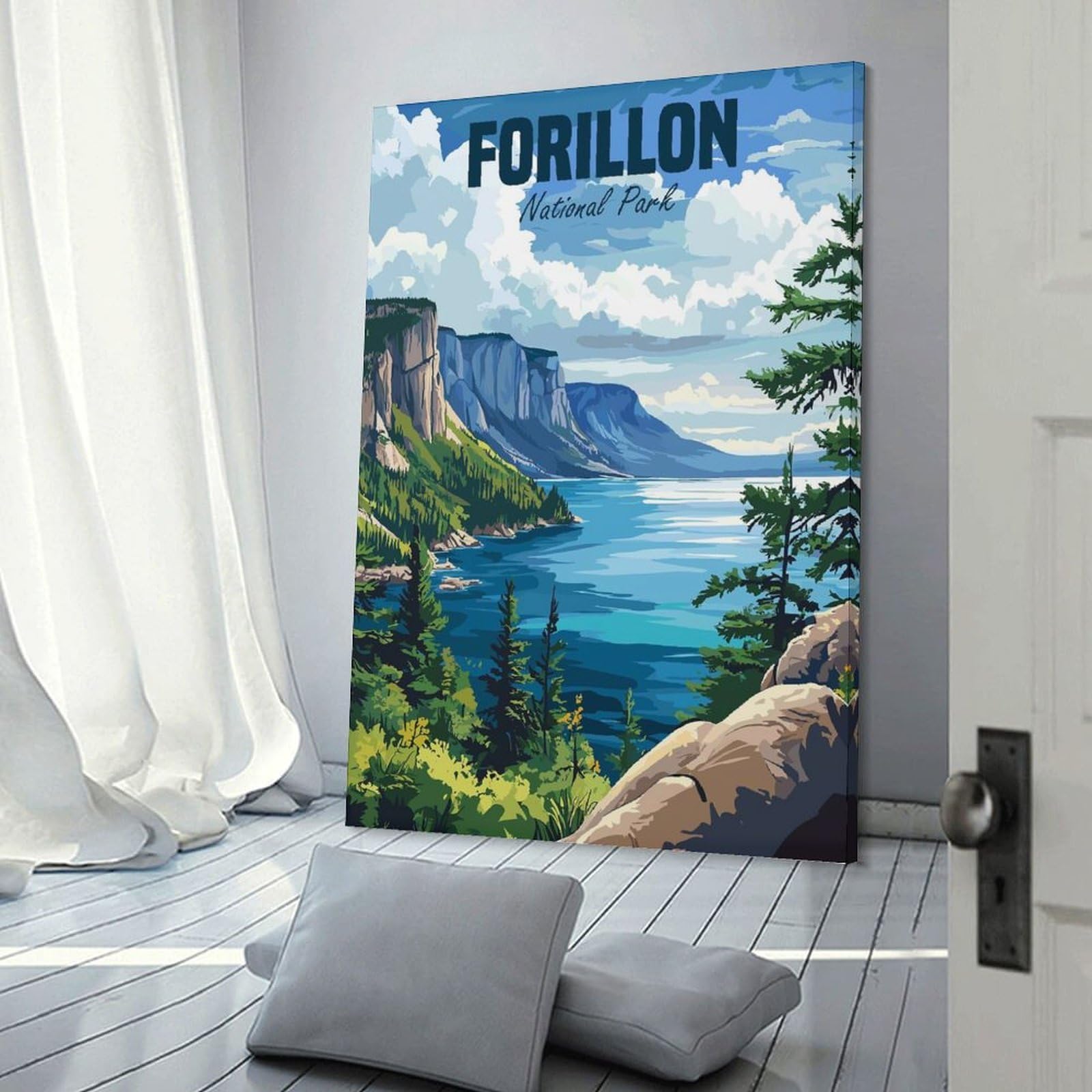 Junmoney Forillon Canada National Park Room Decor Wall Art 24x36inch(60x90cm), for Bedroom Walls, Guest Spaces Or Lounges, An Easy Wall Refresh for Bedrooms
