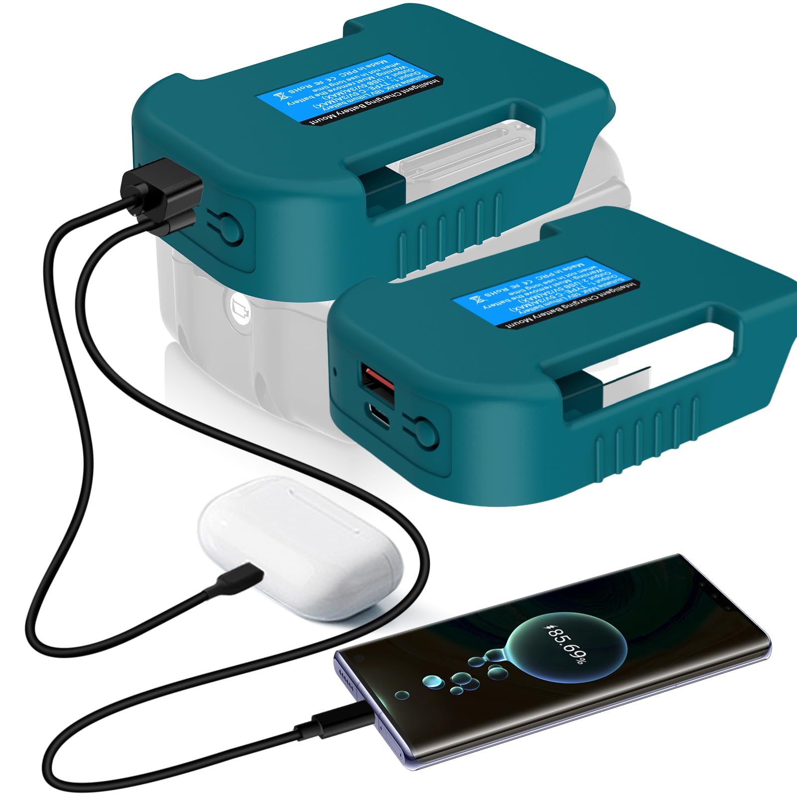 Amazon.com: 2 Pack USB Charger Adapter for Makita 18V LXT Battery