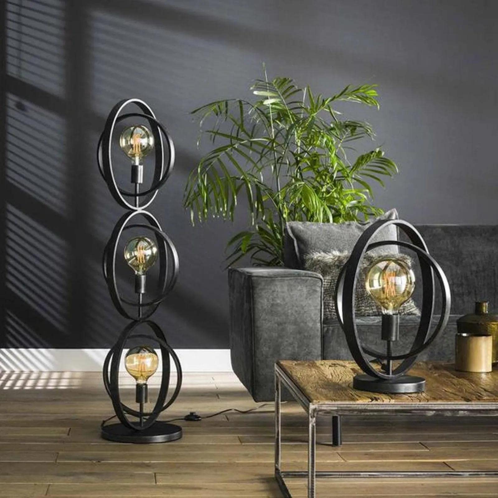 famlights Industrie Tischlampe Henrik Vintage Look/Steampunk Metallgestell Tischleuchte Tischlampe E27 / Metall Wohnzimmerlampe Nachttischlampe Vintage Landhaus Industrial Schlafzimmer Wohnzimmer