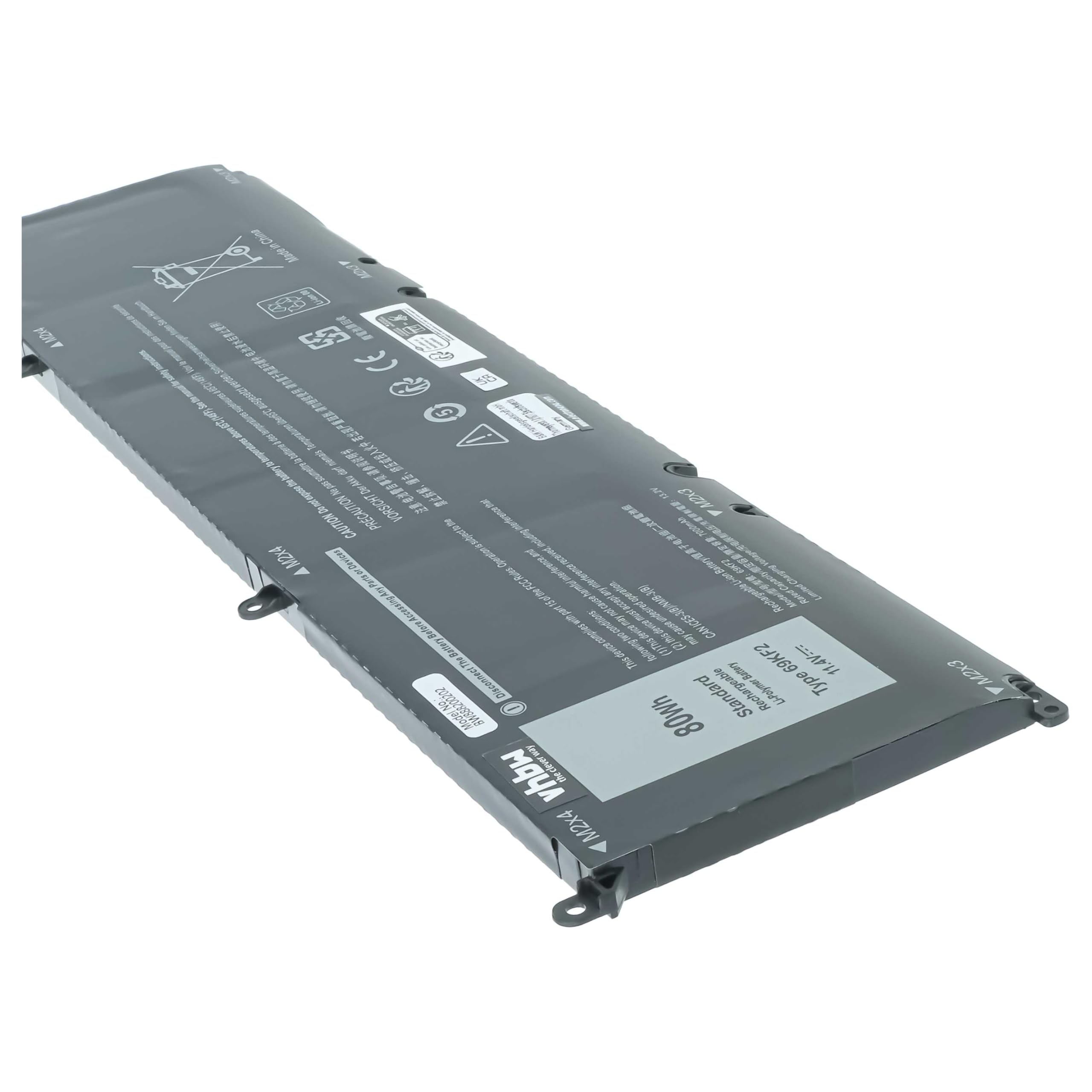 vhbw Zamiennik baterii do Dell 69KF2, 70N2F, M59JH do laptopa (7000 mAh, 11,4 V, litowo-polimerowy)