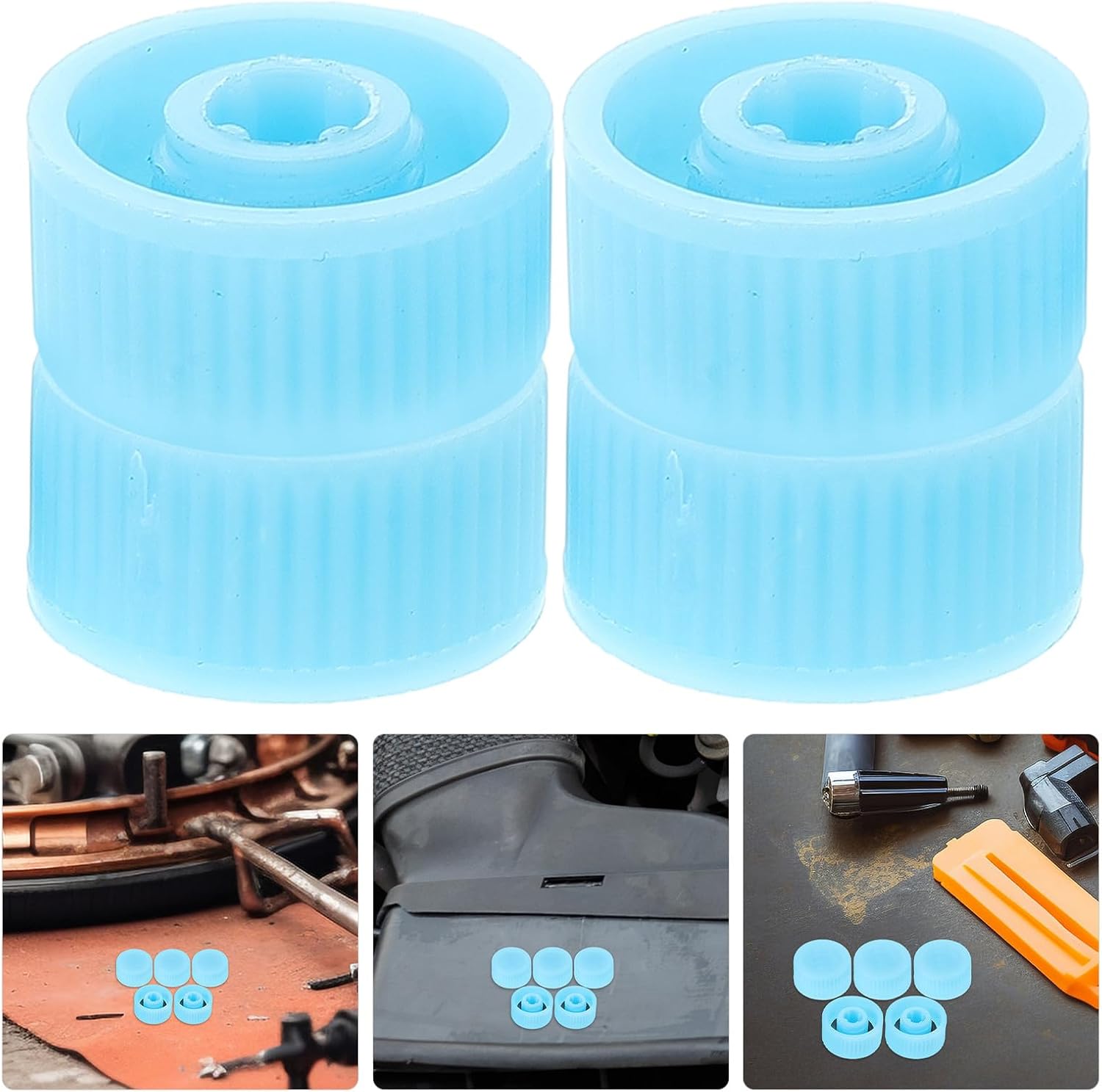 CHILDWEET 20pcs Leakproof Colored Valve Caps Replacement for Automotive Air Conditioning System, High Pressure Charging Port Caps with Dirt Protection Rubber and Plastic Material for Car Ac