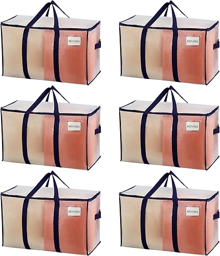 Vista 54 de VENO Paquete de 4 bolsas de mudanza, suministros de mudanza, cajas de mudanza, embalaje universitario, cajas de almacenamiento con tapas, bolsas 27