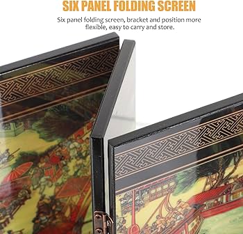 Amazon.co.jp: LIFKOME ミニ 中華 骨董 絵画 屏風 屏風 6 パネル 伝統