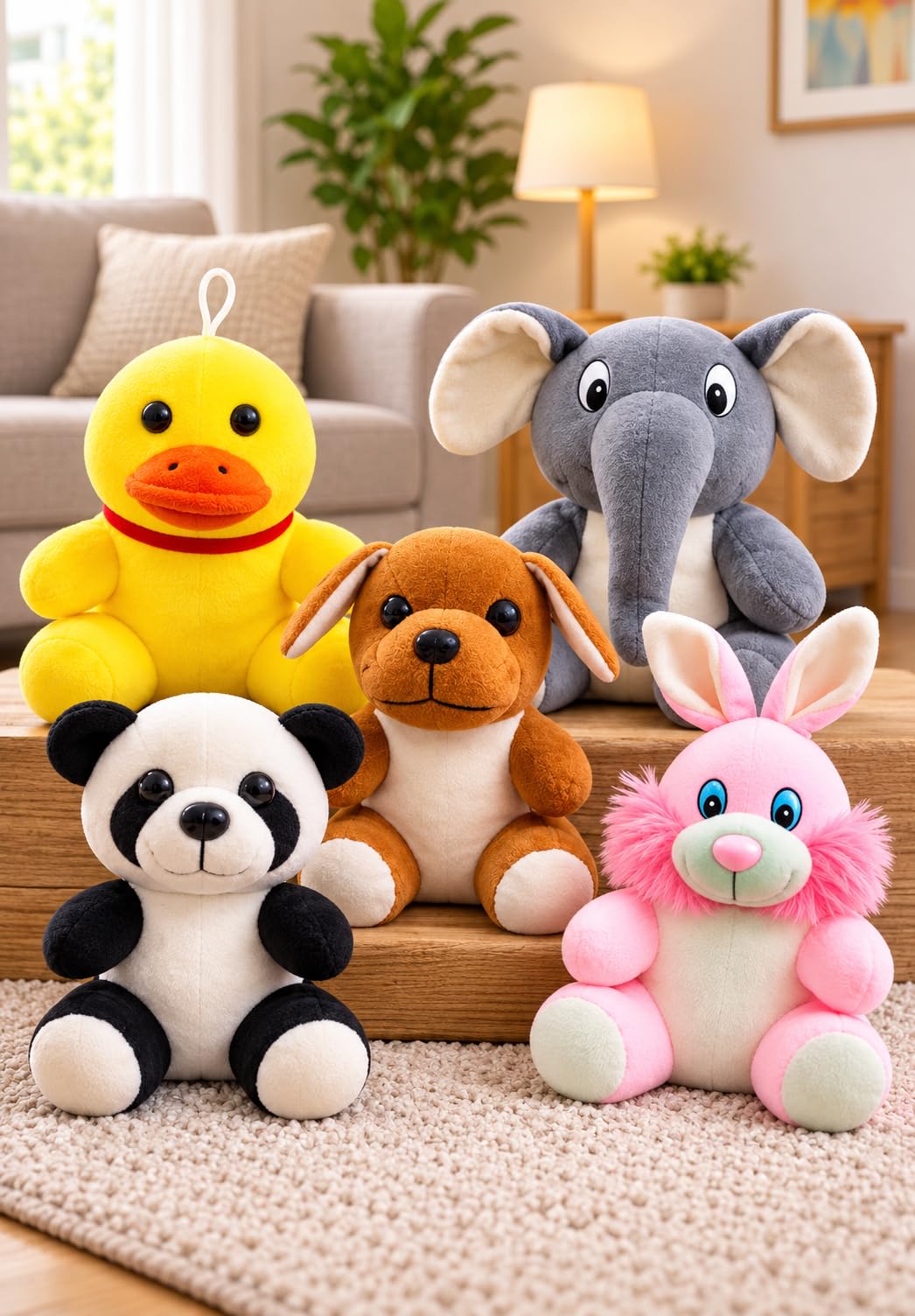 DOGRA Cute Plush Animal Set with 5 Adorable Characters for Kids