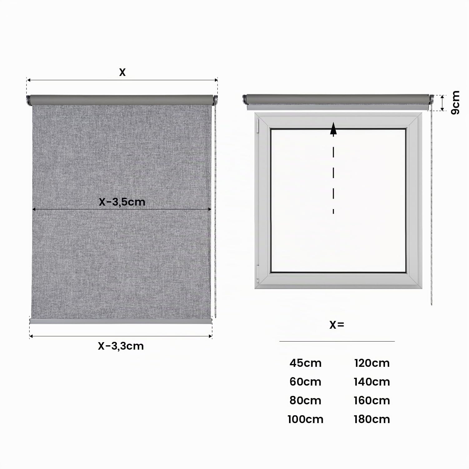 Tende a rullo per interni Oscuranti motorizzate tenda motorizzata Blackout elettrica in tessuto Isolamento termico con betteria e telecomando per finestre STORESDECO Grigio Premium 120x250 cm