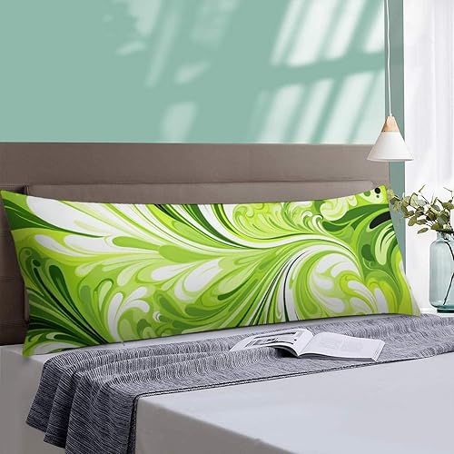 Miniatura 10 de MaSiledy Funda de almohada de cuerpo retro con diseño de hojas y remolinos de color dorado envejecido burdeos de 20 x 54 pulgadas, funda de almohada