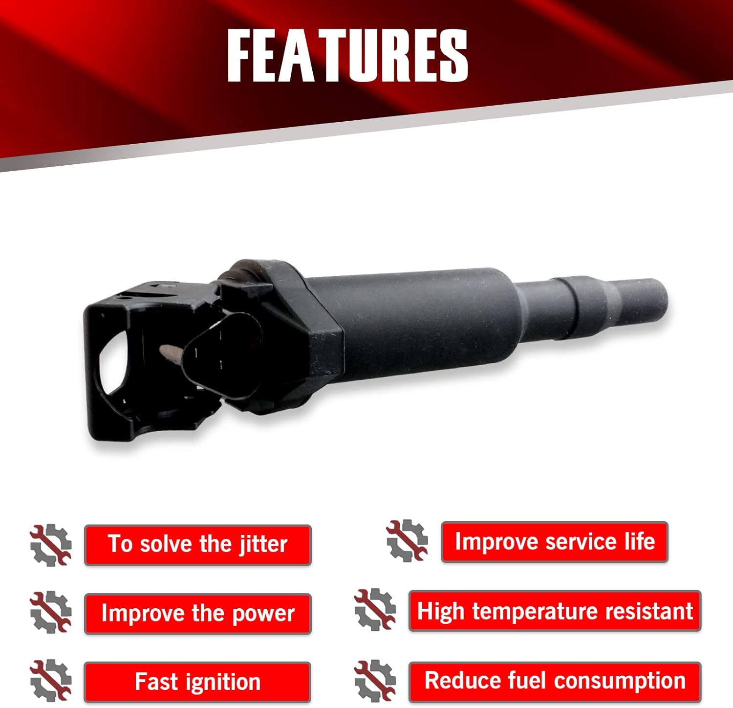 Set of 6 Ignition Coils UF592 C1638 Compatible with BMW 325Ci 328i 330Ci 335i 525i 528i 530i 535i 545i 745Li X3 X5 M5 M6 Z4 Mini Cooper - 2.5L 3.0L 4.4L 4.8L