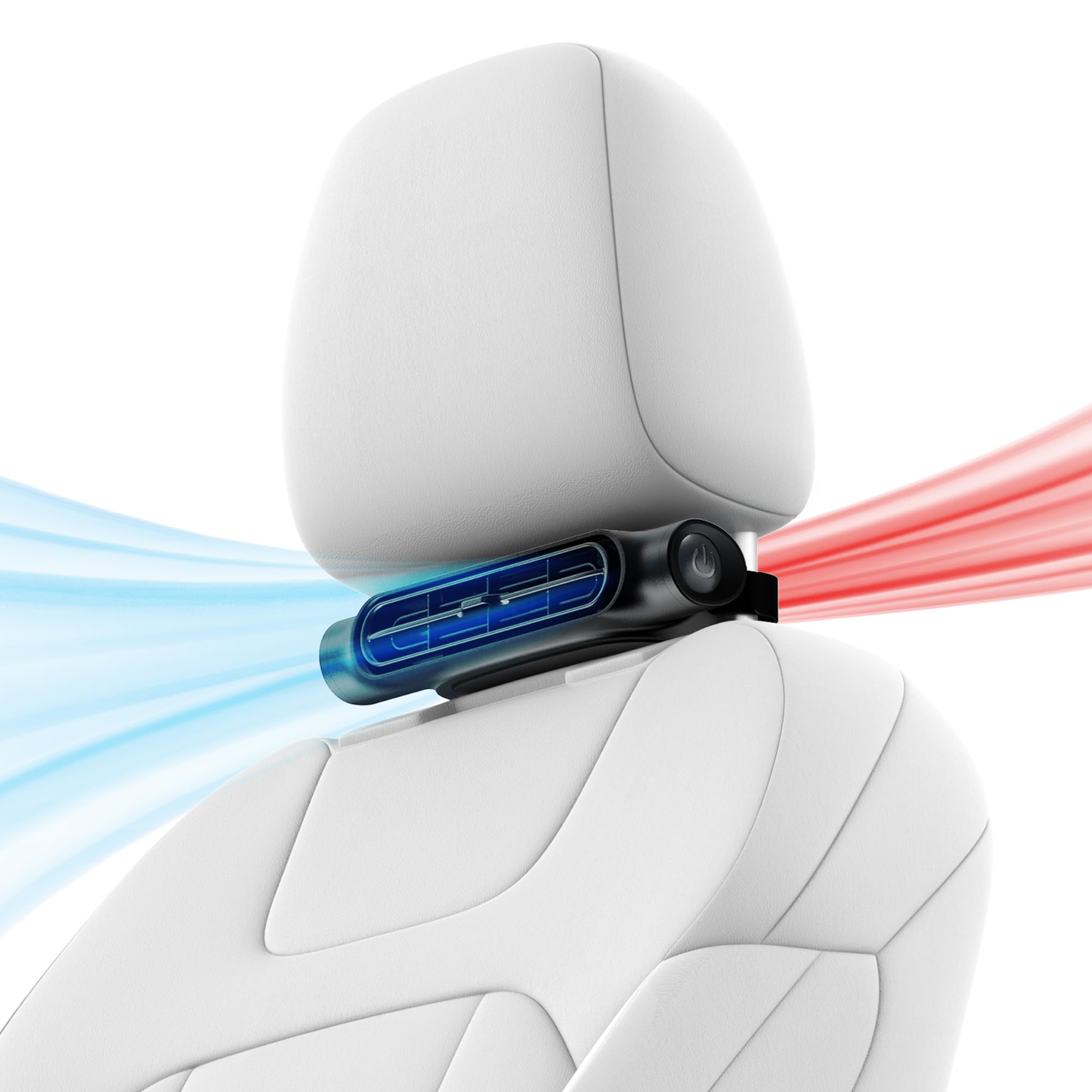 KSIX Ventilador para Reposacabezas Asiento de Coche con USB-C | Silencioso, Portátil y 4h de Autonomía | Ideal Para Niños