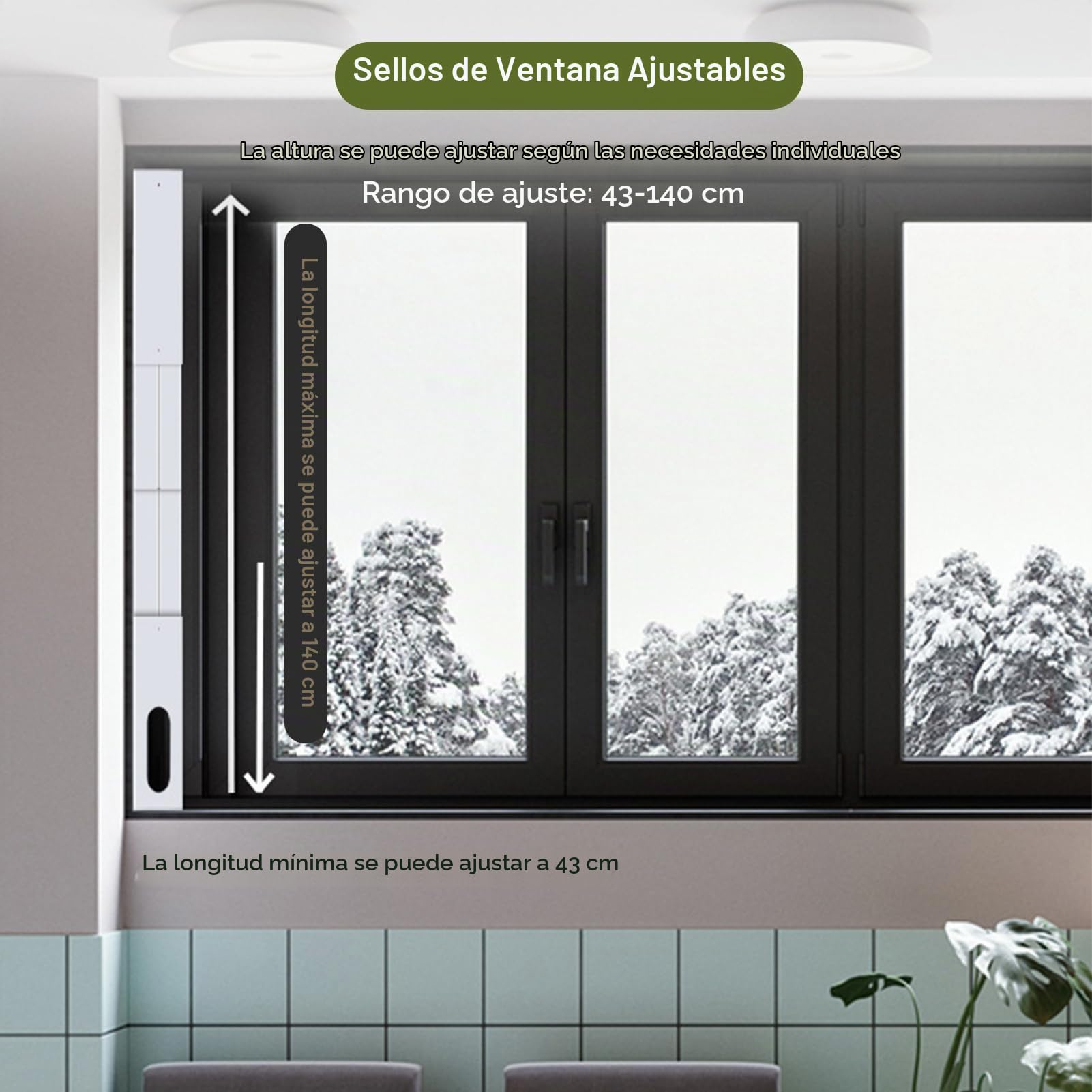 Salida de tubo de escape para aire acondicionado portátil, placa de ventana para persiana con panel ajustable, sello de ventana para aire acondicionado (4PCS)