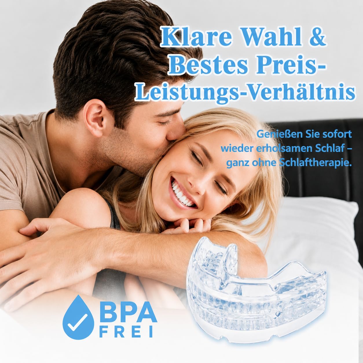 Schnarchstopper Anti Schnarch, Schnarchschiene– Ergonomisch, Effektiv Gegen Schnarchen, Anti-Snoring Mouth Guard, Verbessert Schlafqualität für Männer und Frauen (Weiß)