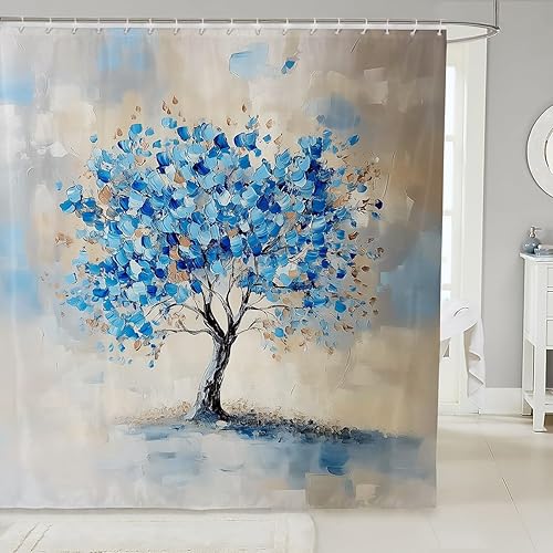 Miniatura 29 de Cortina de baño bohemia con diseño floral retro de 72 x 78 pulgadas, 70 pulgadas, diseño de flores hippie de los años 70, cortina de ducha bohemia