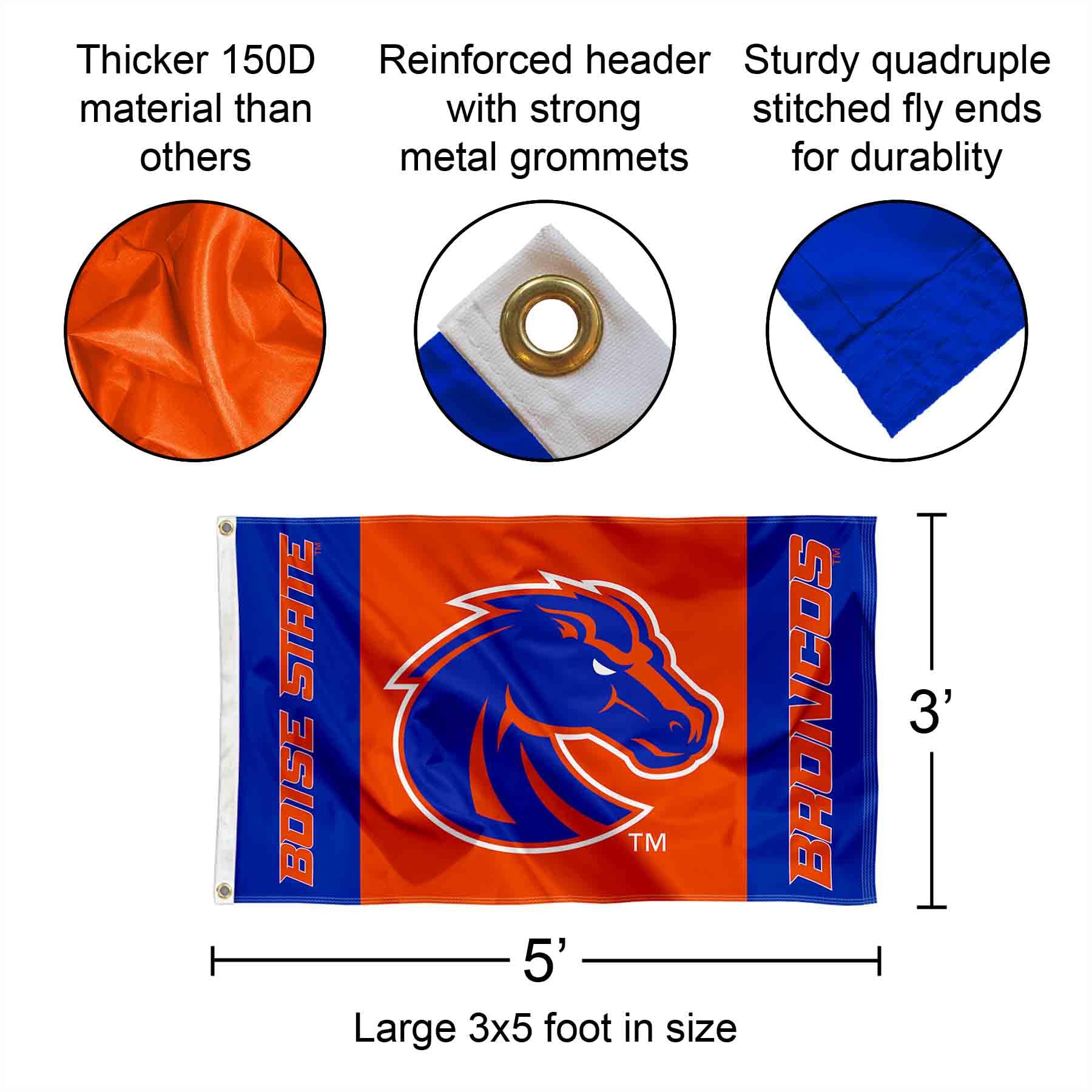 Boise State Broncos 3x5 Foot Polyester Flag - Officially Licensed - View #2