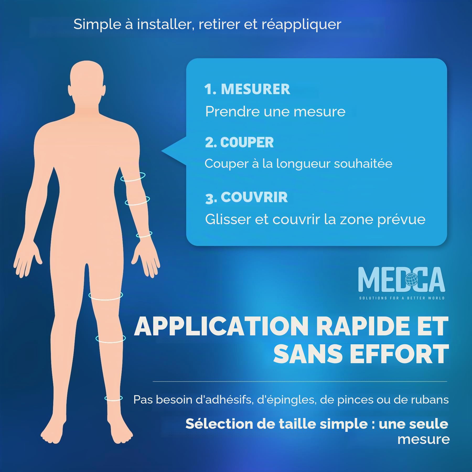 Bandage de soutien tubulaire élastique taille C, boîte de 10 m - couleur naturelle (2,75" x 33 pieds) pour grand bandage de soutien du genou - cuisse moyenne, coton élasthanne