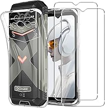 MEMELOKA Cover per DOOGEE Vmax Plus/Vmax PRO 2024 + Pellicola Protettiva in Vetro Temperato, Sottile Morbida Silicone TPU Anti-Ingiallimento Custodia[AntiGraffio][Anti-Impronte], Trasparente