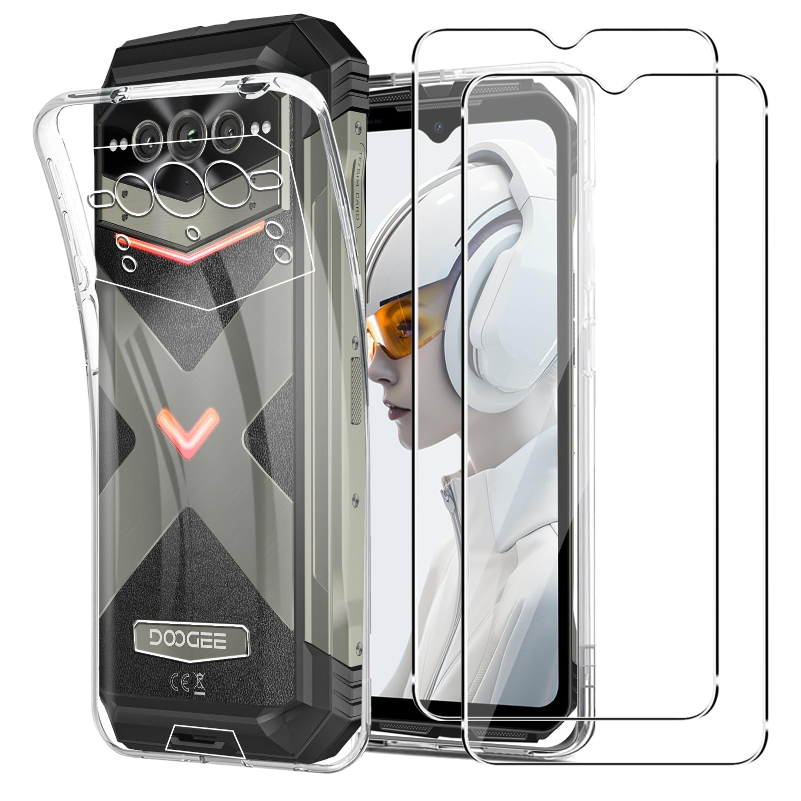 MEMELOKA Cover Trasparente Anti-Ingiallimento + 2 Pellicole Vetro Temperato Per DOOGEE Vmax Plus E Vmax PRO 2024 – Protezione Completa - 5