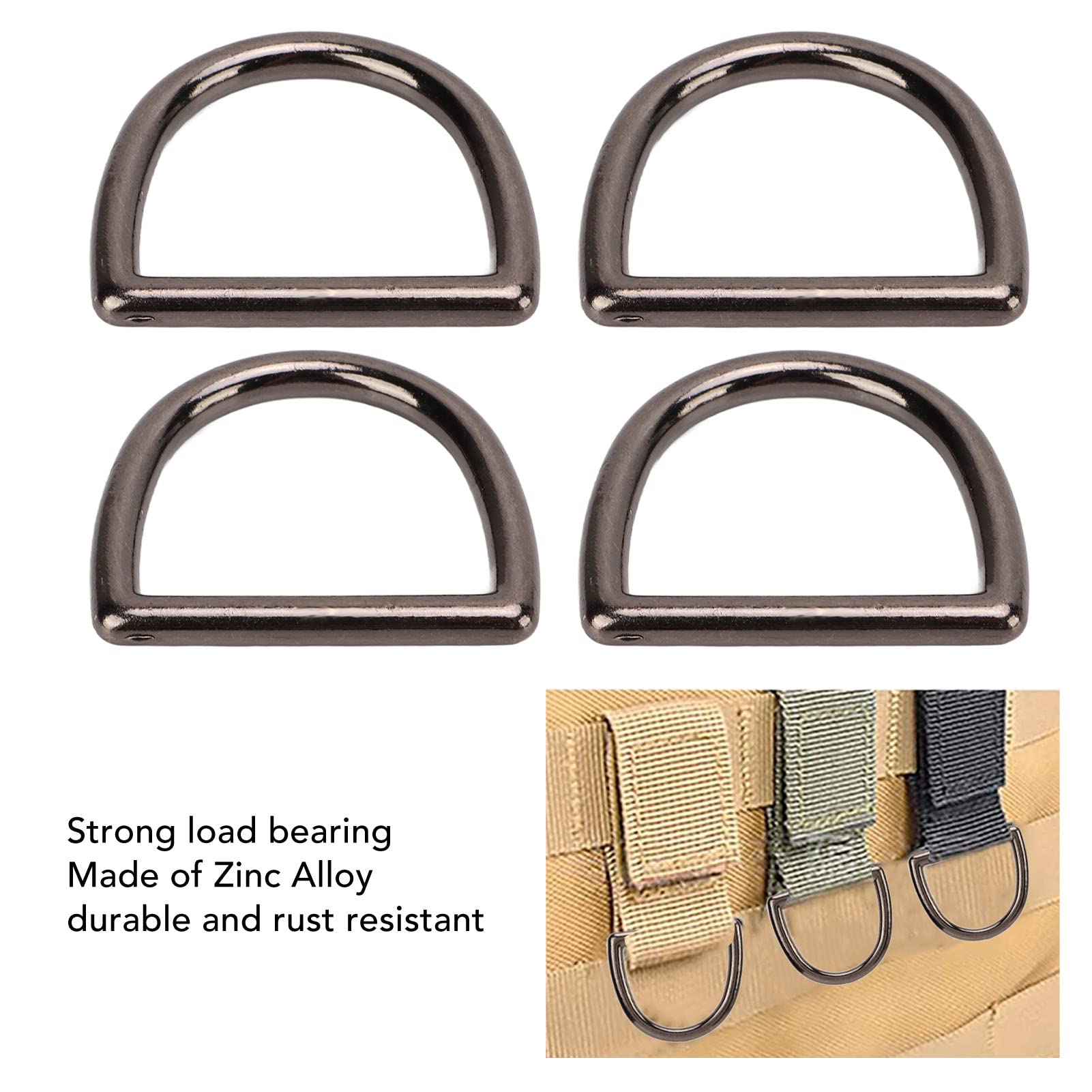 120 Stück Metall-D-Ringe, D-förmige Schnallenclips für DIY-Handtaschen, Rucksäcke und Gürtel, D-Schnallen aus Zinklegierung mit glatter Oberfläche, rostbeständige D-Haken für