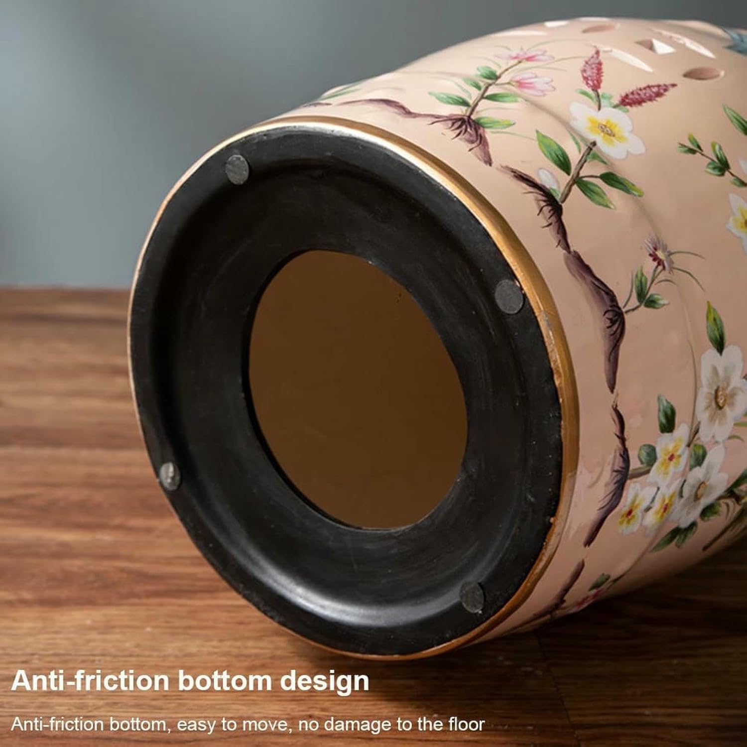 Ceramic Decorative Garden Stool, Rural Flower and Bird Ceramic Drum Stool, New Chinese Round Stool, Classical Shoe Stool, for Living Room, Balcony, Garden