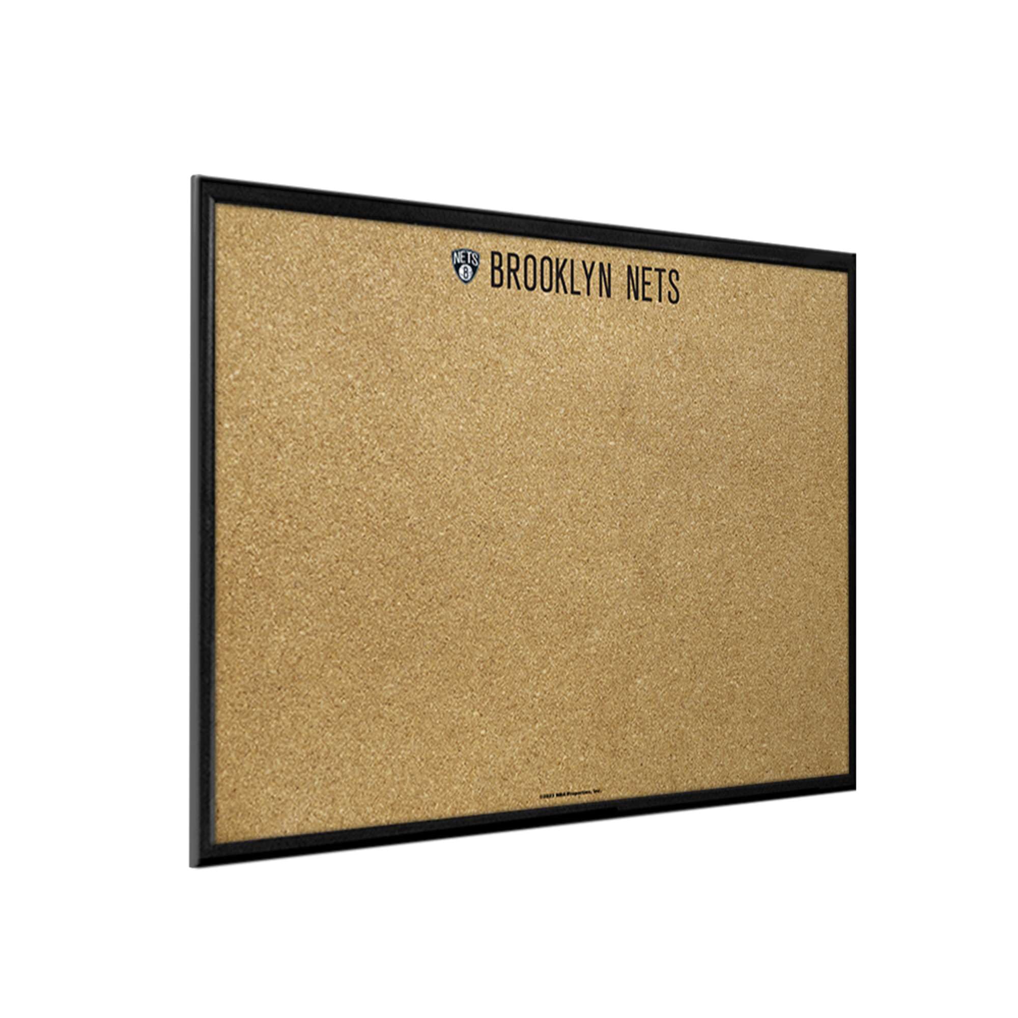 The Fan-Brand NBA Brooklyn Nets: Framed Corkboard- Sports Decor for Home, Game Room, Fan Cave & Garage - USA Made