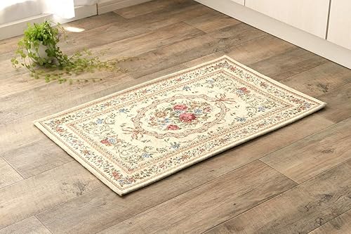 イケヒコ 玄関マット エリーゼ アイボリー 約60×90cm シェニール エレガンス #2308369