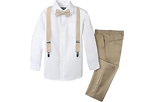 4-Piece Suspender Outfit for Boys in Navy or Black