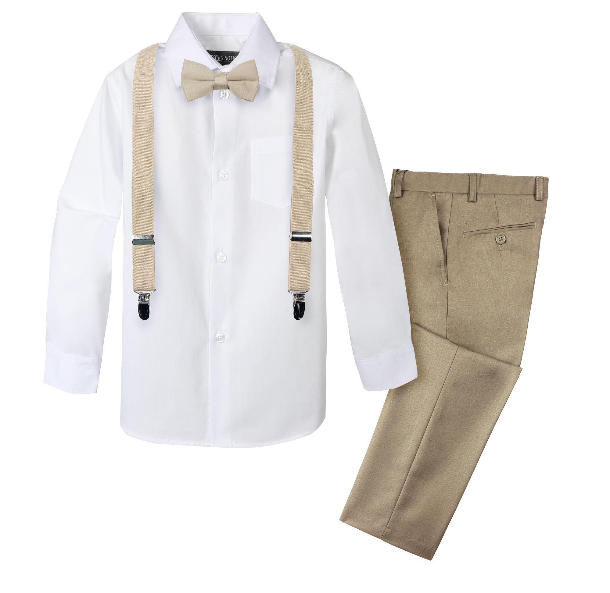Spring NotionBoys' 4-Piece Suspender Outfit, Customizable Option Available