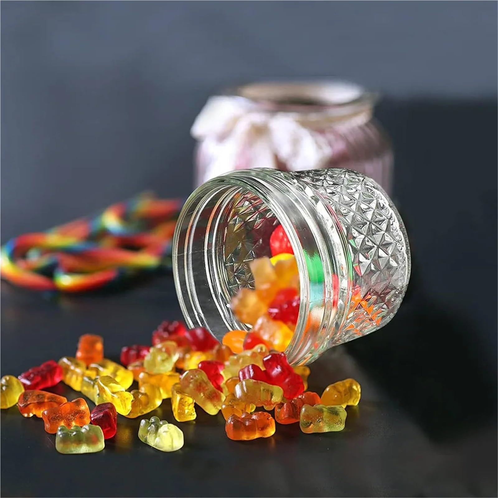 GläSer Zum Einkochen 4oz Mini-Glas mit abnehmbaren Deckeln, Konserven for Honig, Marmelade, Gelee, Hochzeitsgeschenke, Lebensmittelaufbewahrung in der Küche(6Pcs)
