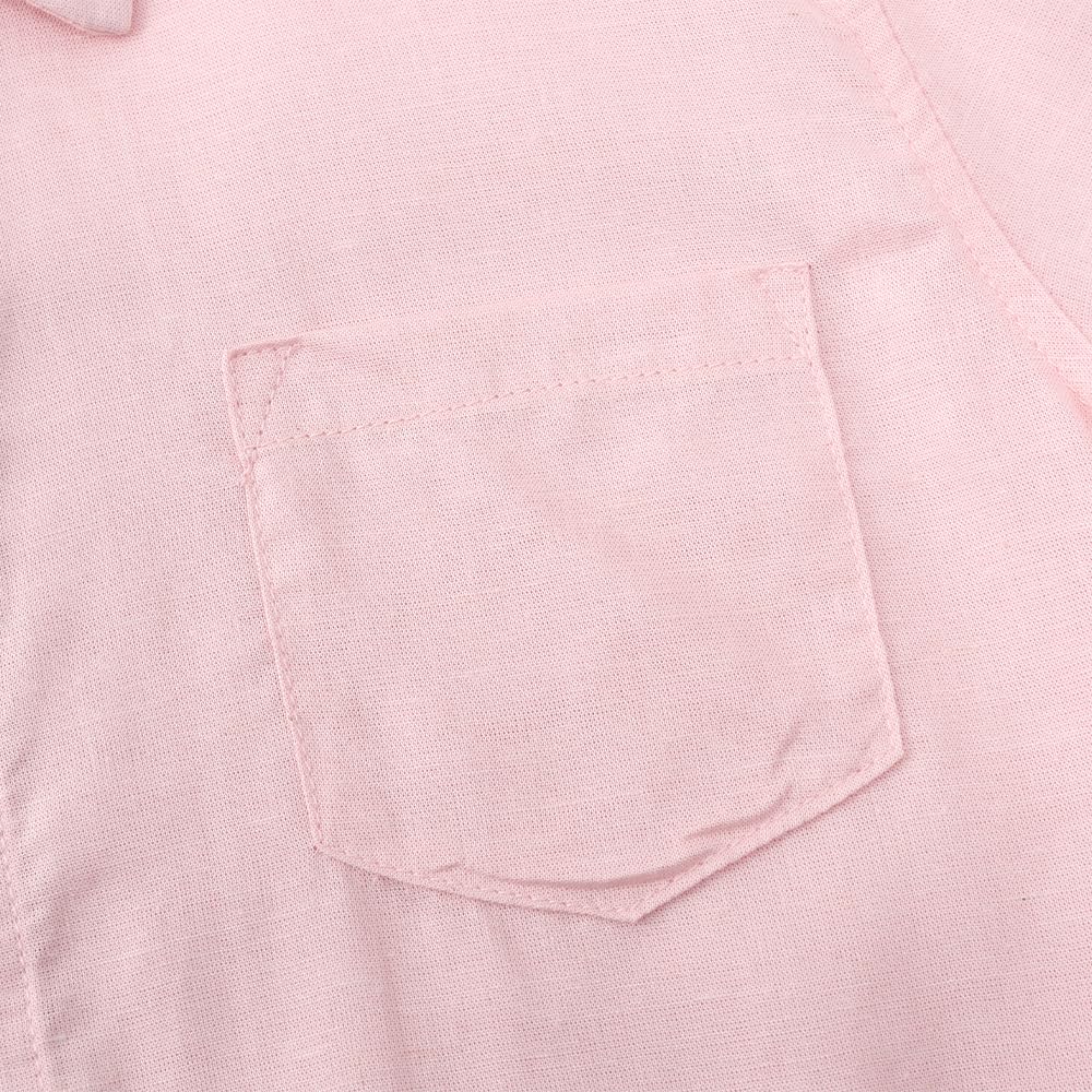 Spring&Gege Chemise d'été à manches courtes boutonnée en lin texturé pour garçon