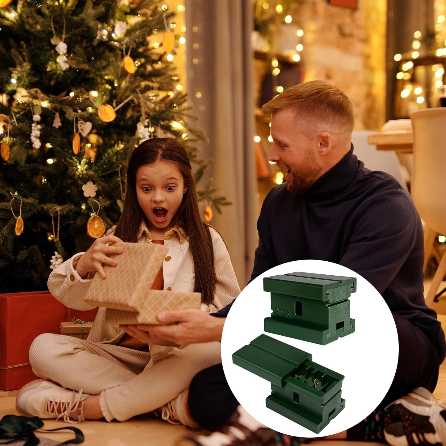 20 Pcs SPT-1 Christmas Lighting Vampire Plug, Male and Female Green Slip Plugs, Gilbert Zip Plugs, 20 Female and Male 2-in-1