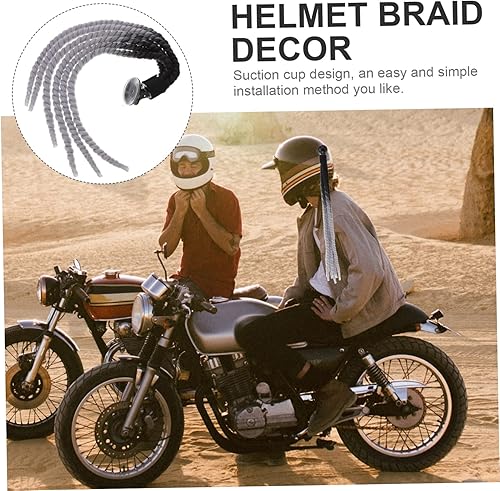 Miniatura 3 de Casco de rastas para cola de caballo, casco de esquí, pelucas para mujer, casco Hong, coletas azules, accesorio para casco de motocicleta, peluca