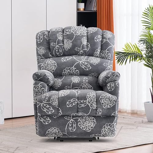 Mcombo Power Lift Recliner Chair Sofa With Massage And Heat For Elderly People, 3 Positions, Control Buttons, Usb Charge Port, Fabric 7091 (Dark Grey, Medium) #TOP1