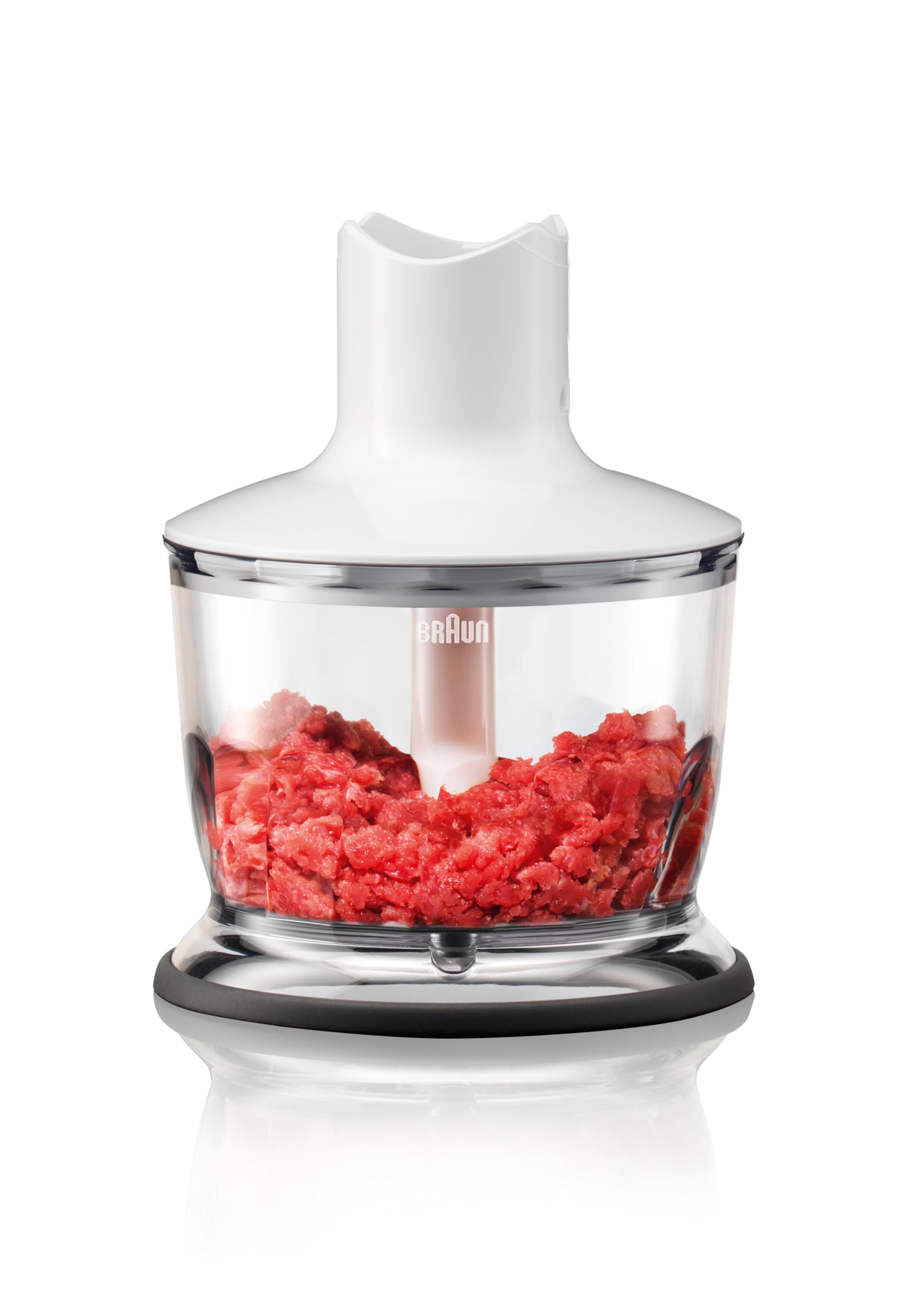 Braun Frullatore a Immersione MQ3135WH Minipimer, Tecnologia Tedesca, regolazione fino a 11 velocità, potenza 750W, Dotato di bicchiere da 600ml, frusta a filo e tritatutto da 500ml, Bianco/Grigio