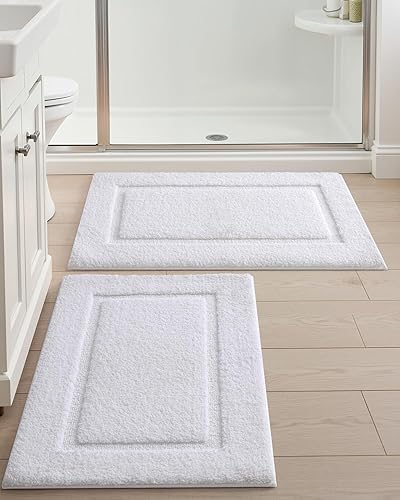 Miniatura 17 de DEXI Alfombras de Baño de 36 x 24 pulgadas, lavables antideslizantes para suelo de ducha, tapete de baño absorbente de secado rápido con respaldo de