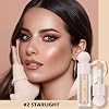 Iluminador Líquido Erinde - Stick de Maquillaje Iluminador y Bronzer para Rostro, Acabado Glossy Natural, Crema Iluminadora Ligera y Mezclable, Libre de Crueldad, 02# STARLIGHT 1.31 Onza (Paquete de 1) 5