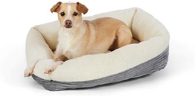 Amazon Basics Anti-Slip Self-Warming Pet Bed For Cat or Dog, Rectangle, Grey, 24"L x 20"W x 7"H