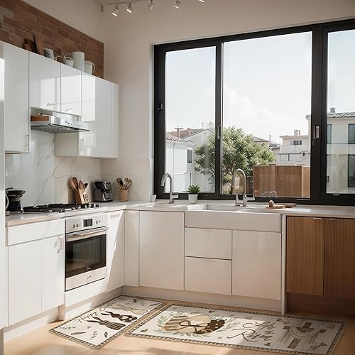 Miniatura 6 de Suttmin 2 tapetes de Pascua con diseño de conejo y cruz, tapete de suelo para decoración de Pascua, hogar, vacaciones, 17 x 29 pulgadas, 17 x 47