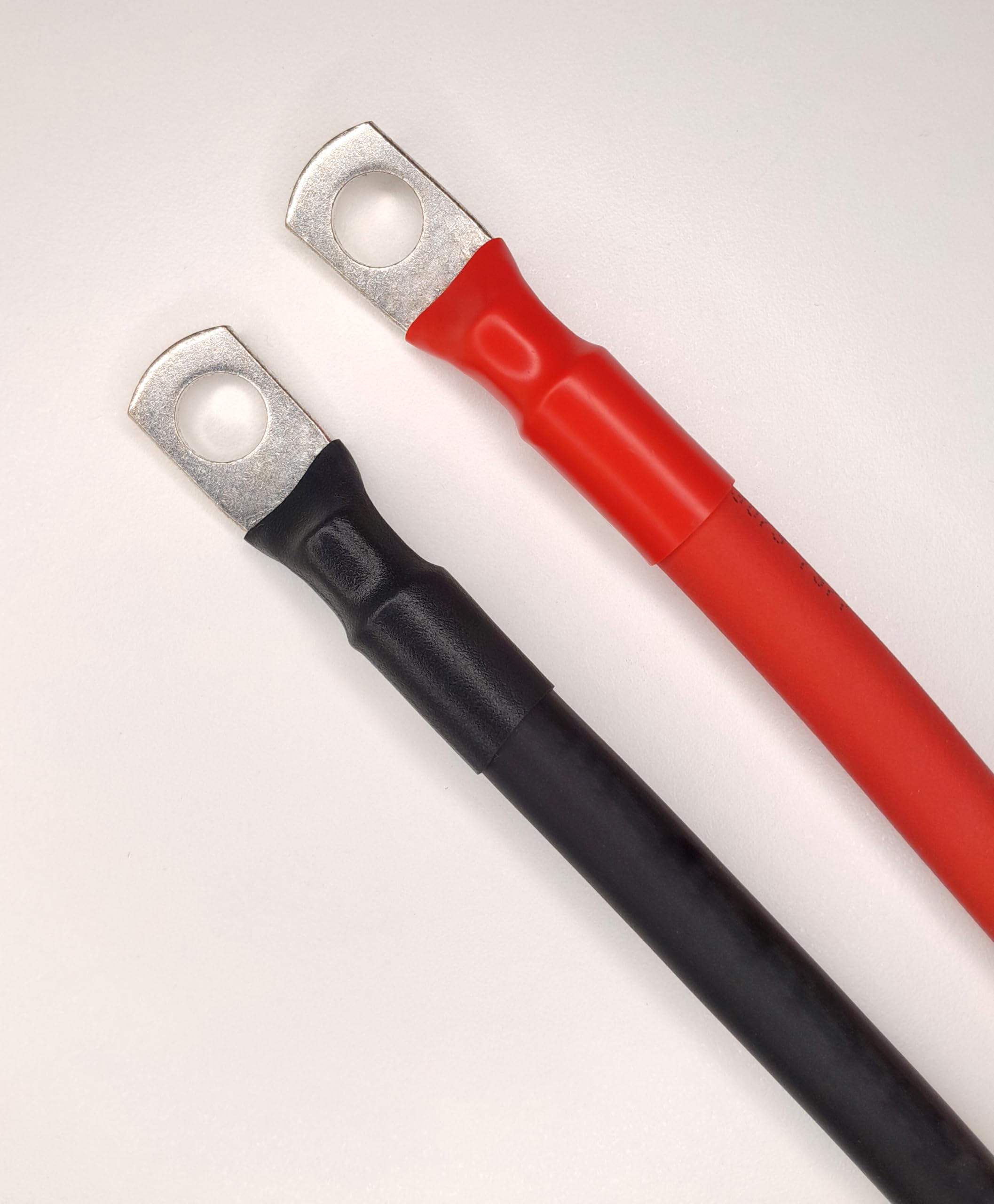 Paire de câbles de batterie - Rouge et noir - 16 mm² (5 AWG) - Systèmes 12 V, 24 V, 48 V (jusqu'à 100 V) - Câble en caoutchouc robuste - Câbles de batterie/onduleur pour véhicules, camping-cars