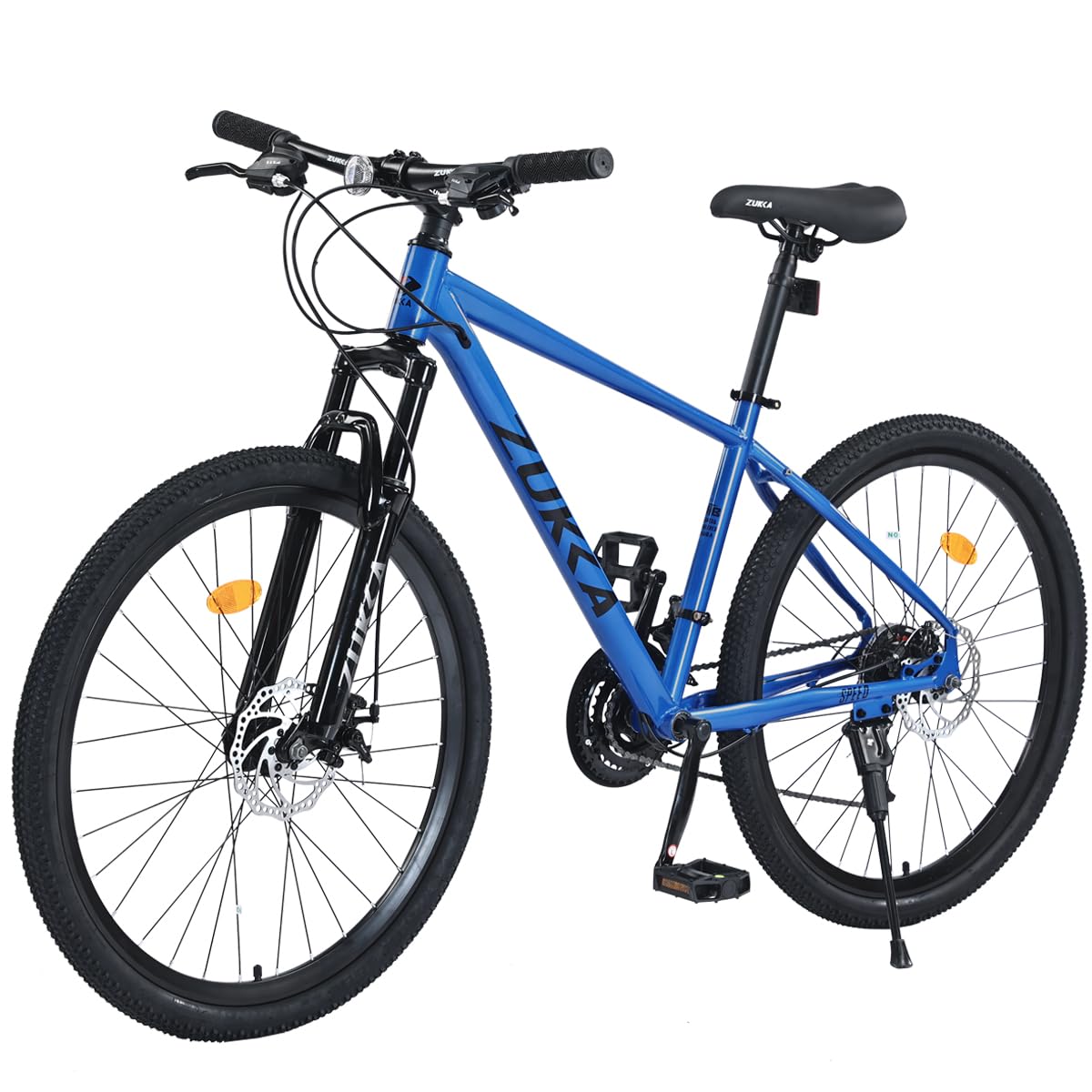 Mountain Bike 26 inch 24 Speed Dual Disc Brake MTB Front Suspension Fork Mountain Bicycle for Adult Men Women Outdoor Cycling Blue