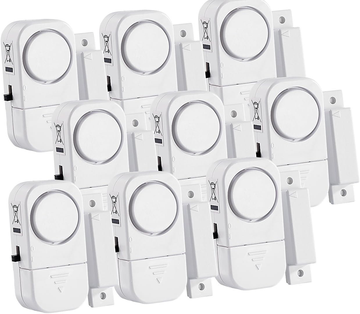 VisorTech Fenstersicherung: 9er-Set Mini-Tür- und Fensteralarme, 95 db, 2 Jahre Batterielaufzeit (Tür Fenster Alarm, Fensterarlarm, Wohnmobil Alarmanlage)