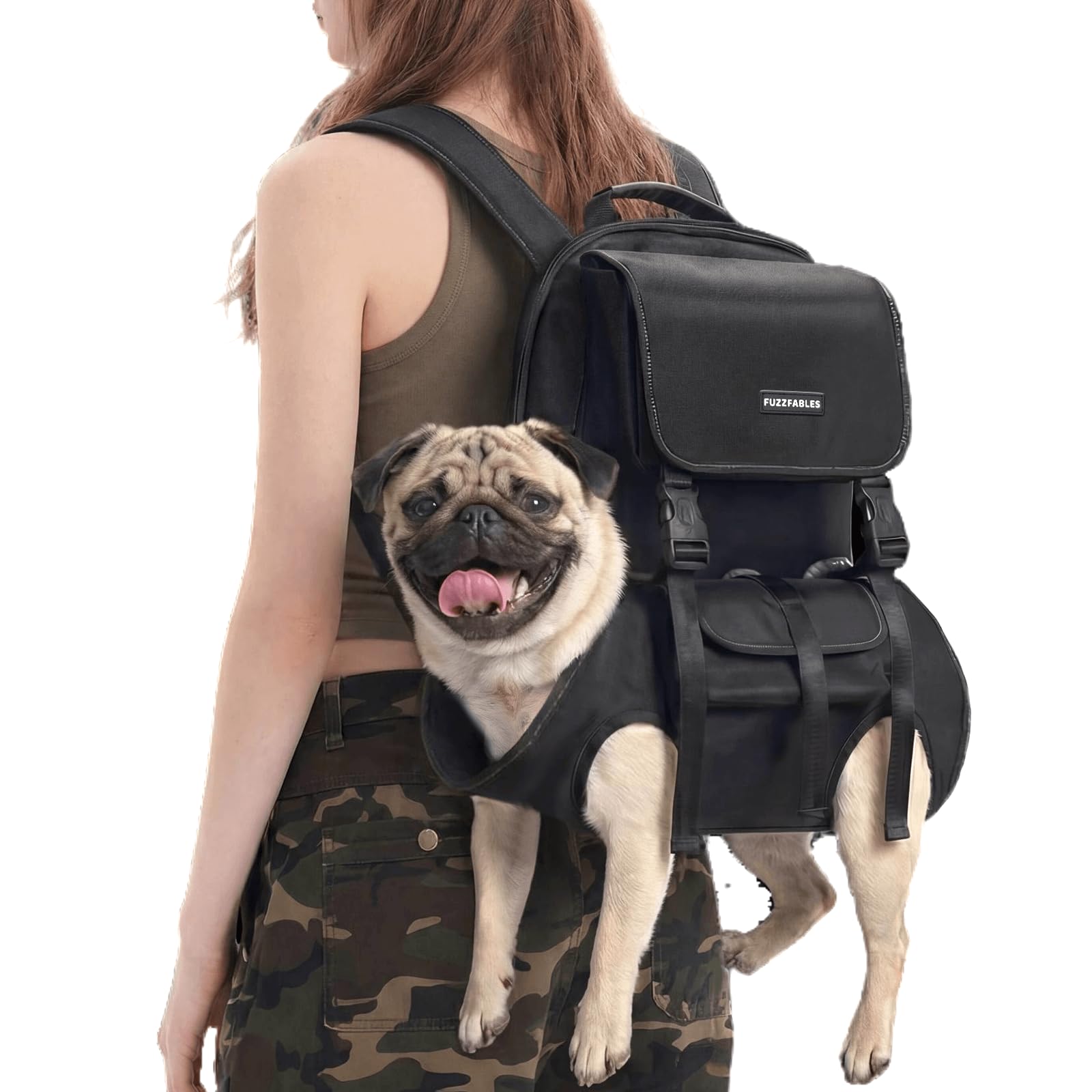 Dog Carrier Backpack, Pet Lift Harness for Small Dogs, Breathable Mesh Comfortable Adjustable Straps, Lightweight Travel Backpack for Pet Disabled, Injuries, Hiking, Walking L