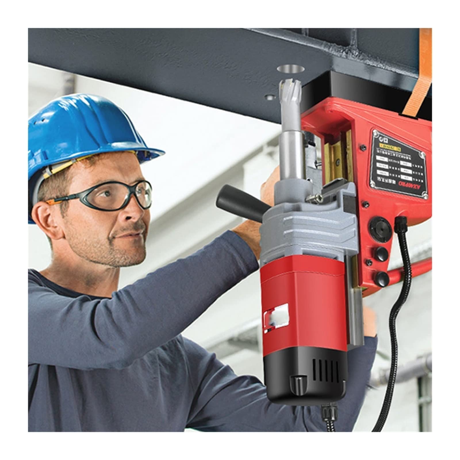 Taladro magnético eléctrico AX23RE/AX28RE, taladro de suelo, potente taladro magnético, máquina de perforación portátil de grado Industrial Fácil de usar para principiantes y profesionales (Color : A