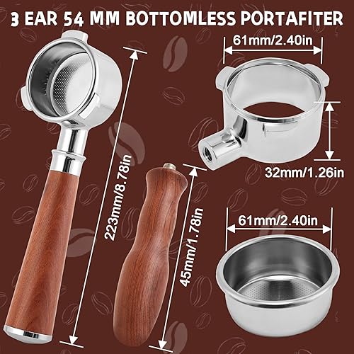 Miniatura 3 de Portafiltro sin fondo de 2.126 in - Cesta de filtro de portafiltro sin fondo con pantalla de disco de 2.126 in compatible con Breville Barista