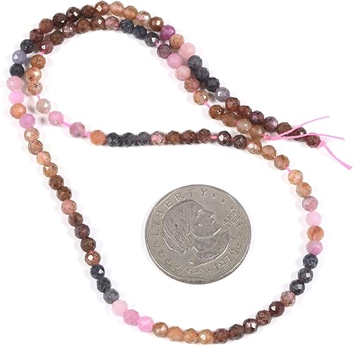 Miniatura 5 de Piedra lunar natural de 0.157 in, espaciador de bola facetada, cuentas sueltas de 16 pulgadas para hacer joyas