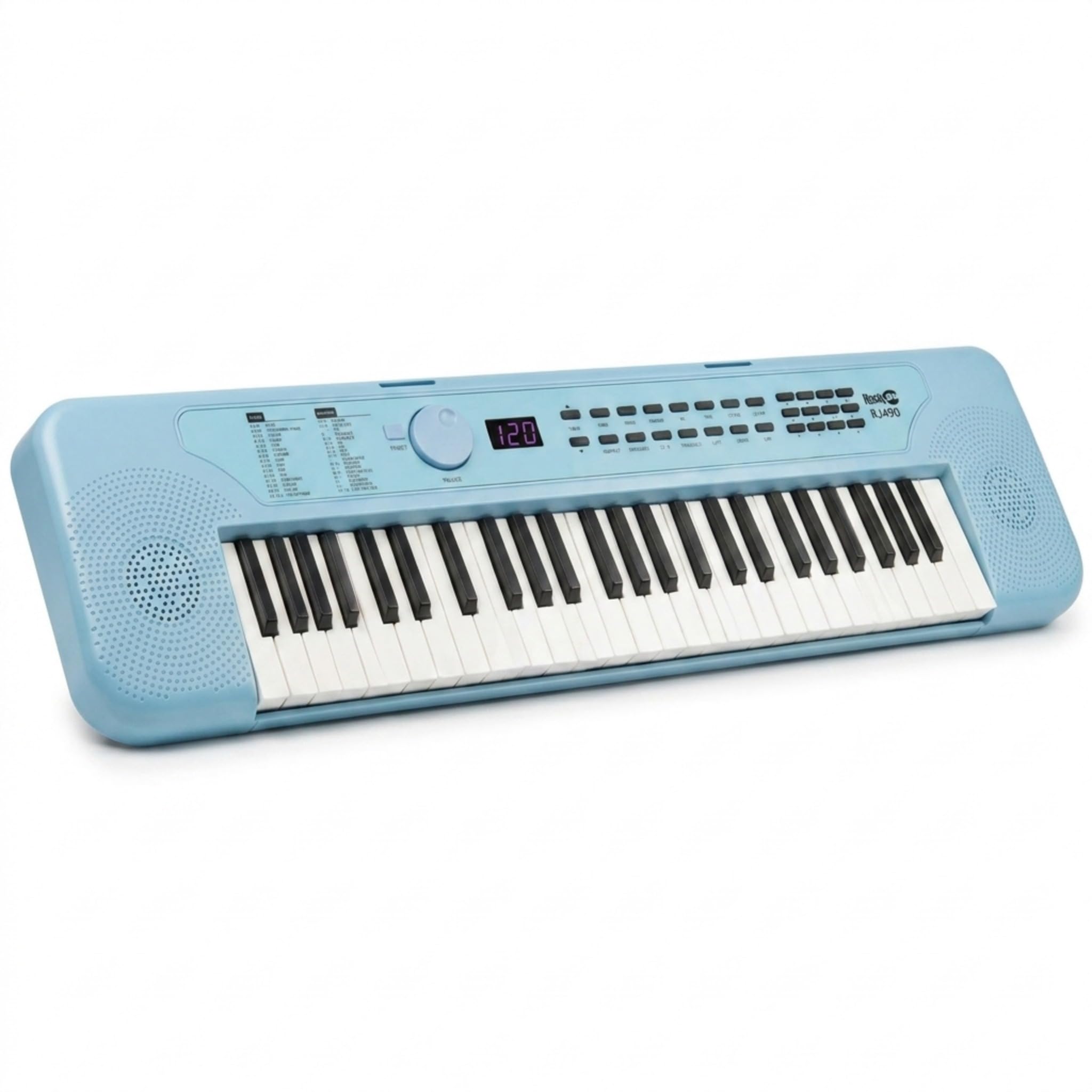 RockJam Keyboard 49-Tasten Babyblau USB-Anschluss Klavierspaß