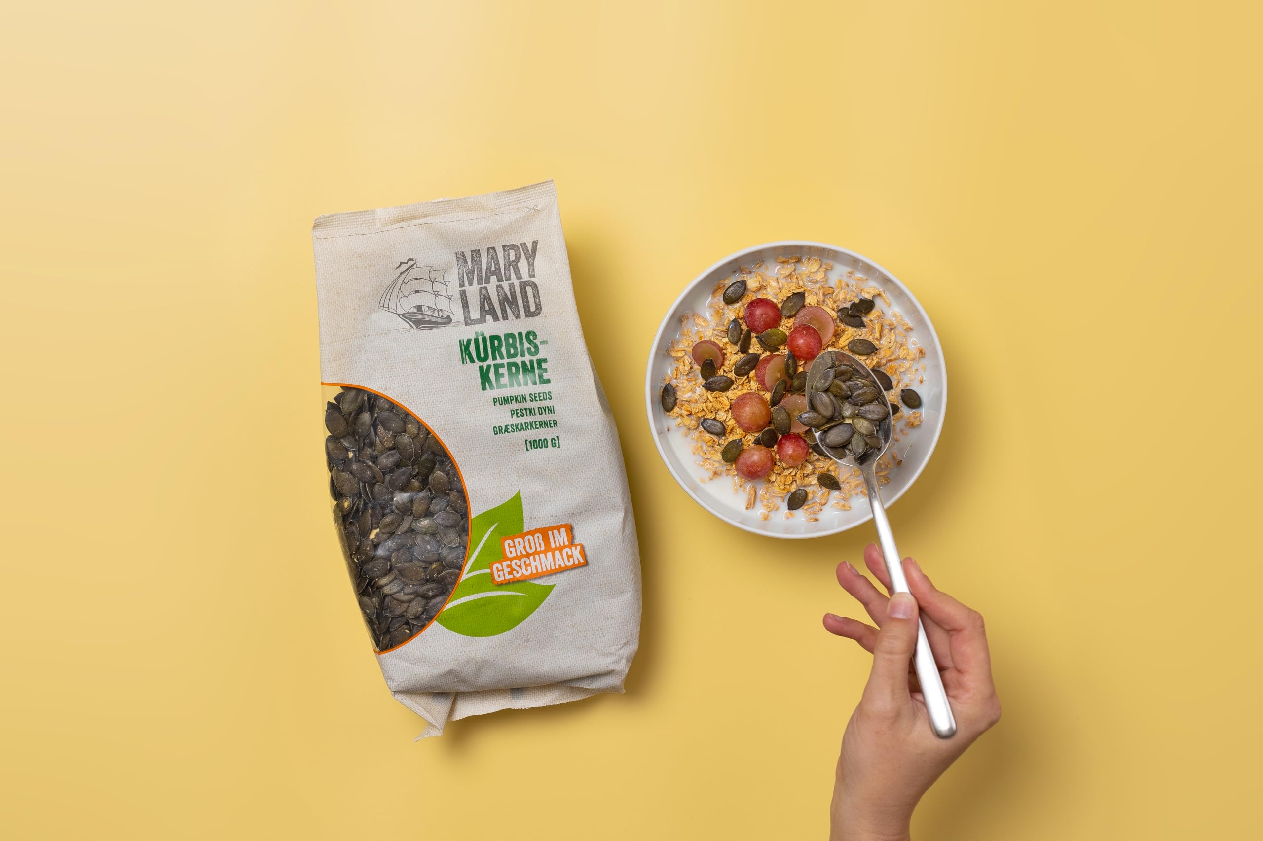 Maryland Kürbiskerne 1000g Vorratspackung im 4er Pack | 4 x 1000g | naturbelassen, vegan, frei von künstlichen Aromen, ohne Zusatzstoffe