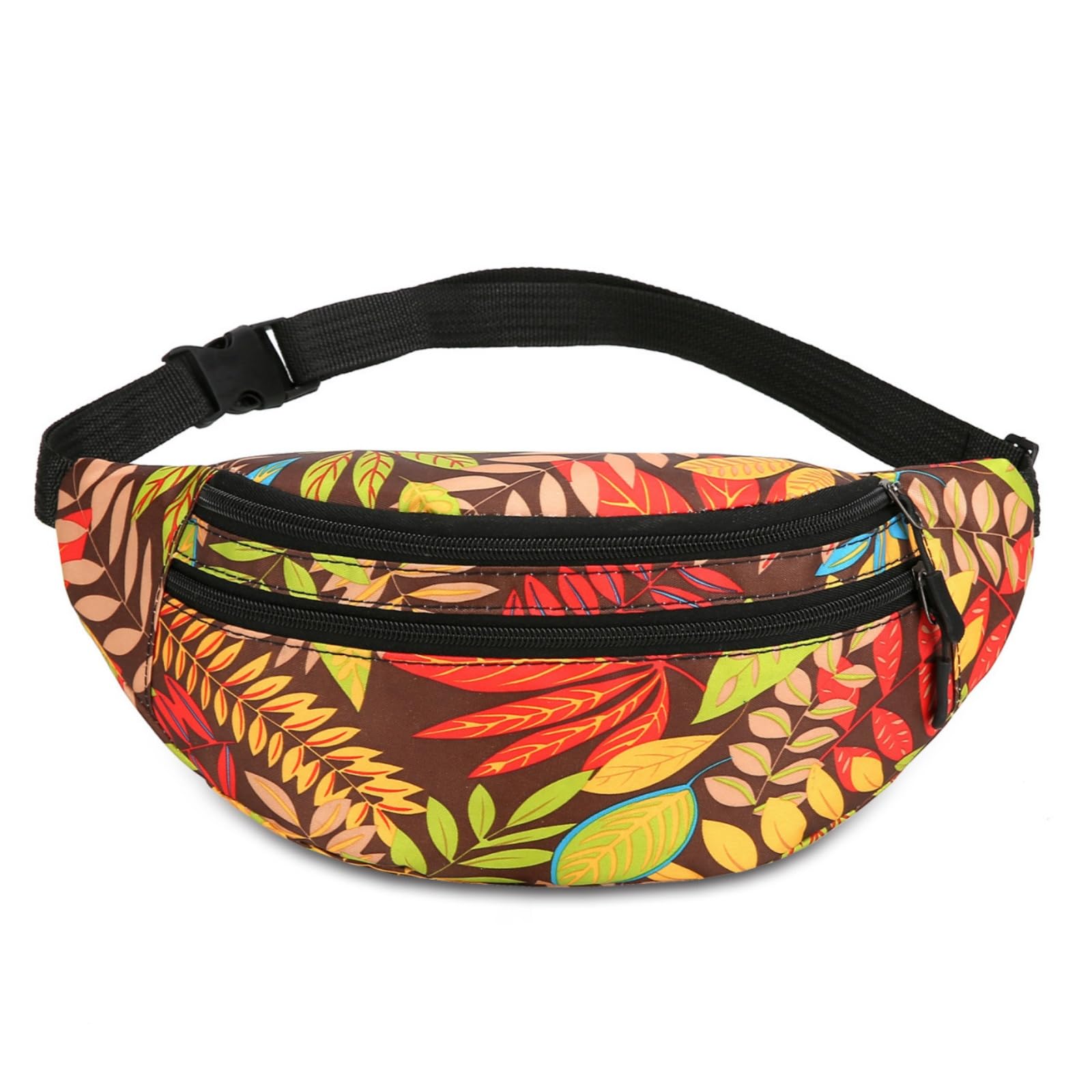 Hixingo Bum Bag for Men Women Waterproof, Bumbag Large with Zipper Lightweight Waist Pack with Adjustable Belt for Sports Running Hiking Walking Travel (Brown,33x14x8cm)