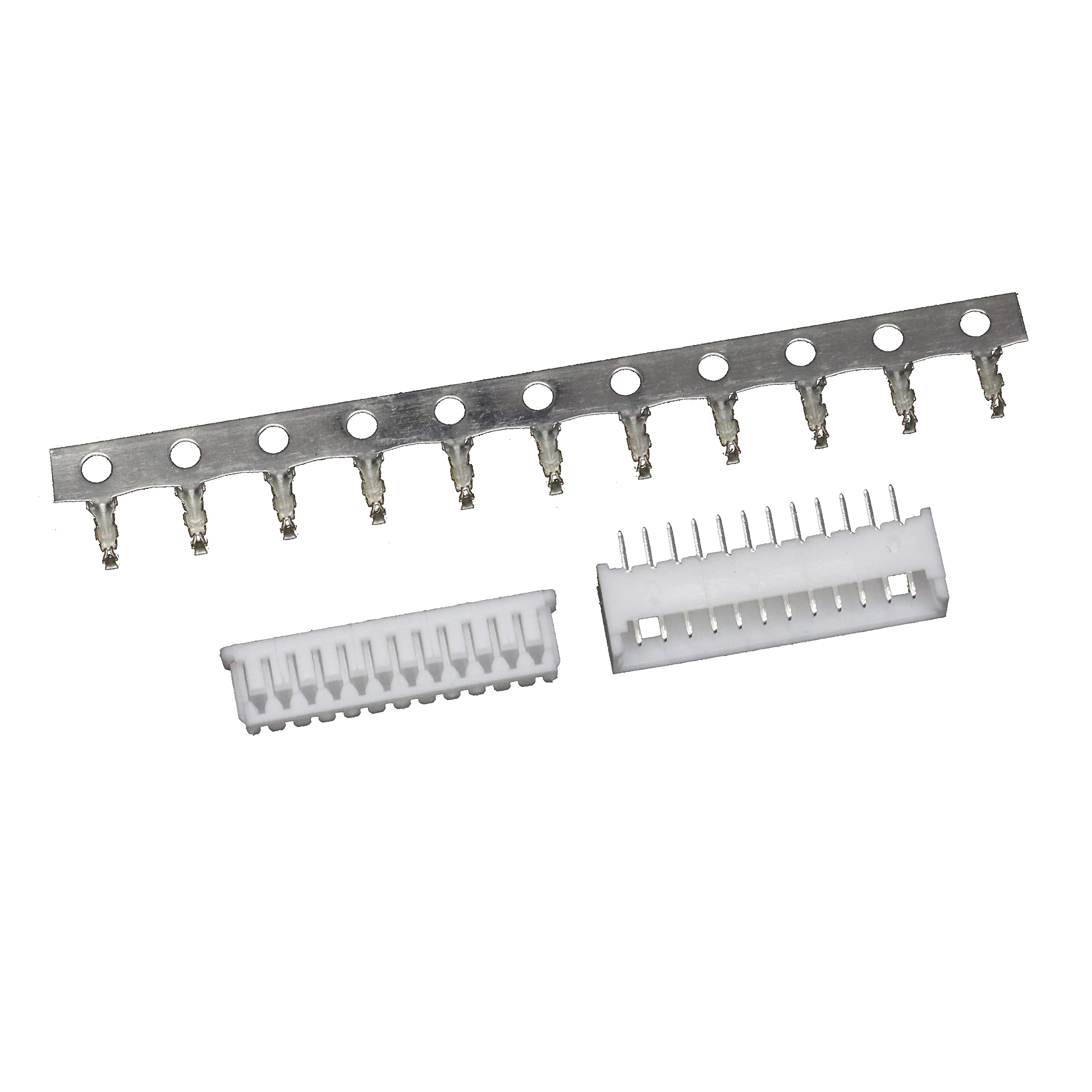 Komodo Electronics 1.25 1.25mm 12-pin Board-to-Wire Crimp Connector Plug + PCB Socket + Crimps, Pack of 50 Compatible With Molex PicoBlade/Molex 51021