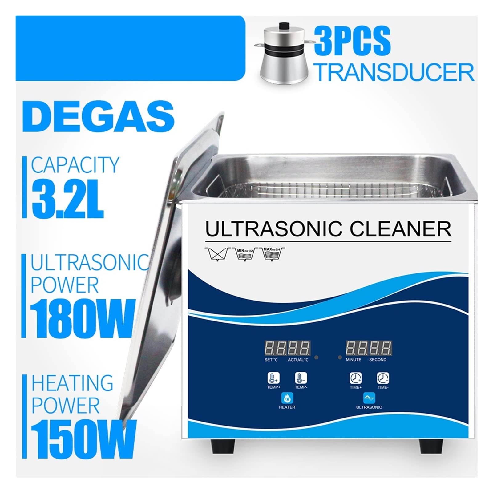 Amazon.co.jp: Ultrasonic Cleaning Machine 3.2L 180W Digital