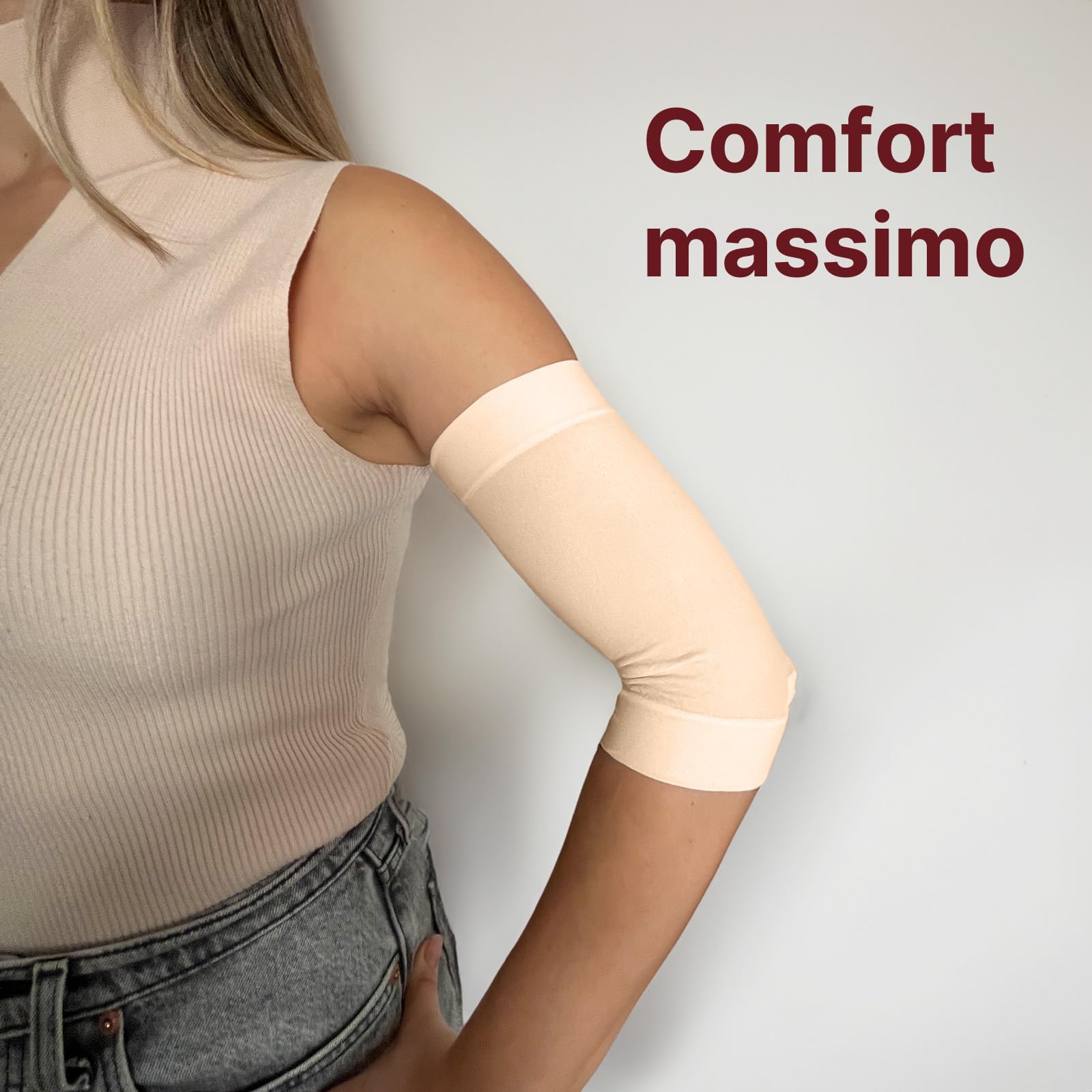 Glico Line Cover PICC Plus Unisex, banda para el brazo protectora para Picc de microfibra, 100% fabricada en Italia, beige, L